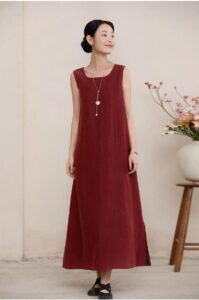 18mm fragrant cloud gauze dress versatile Zen style long dress for women