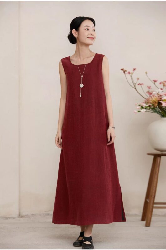 18mm fragrant cloud gauze dress versatile Zen style long dress for women