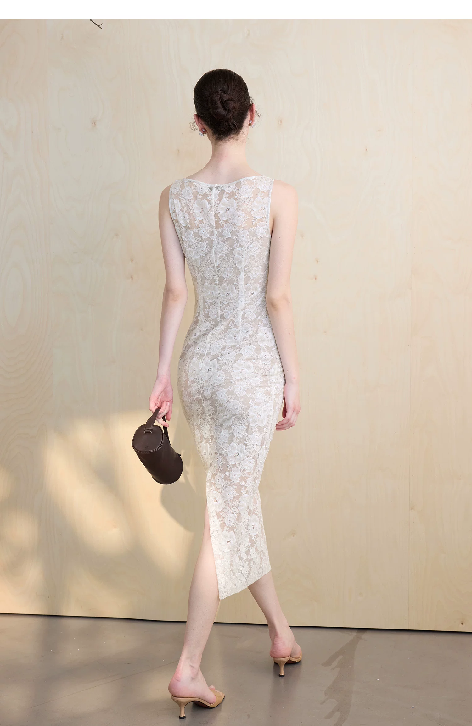 French lace dress autumn one neck sleeveless slim white dress!!3432824241 French lace dress autumn one neck sleeveless slim white dress
