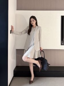 New light luxury fashion set, thin and high-end temperament dress