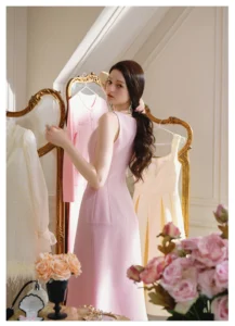 Acetic acid elegant one neck dress