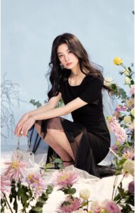 Square collar temperament fish tail dress