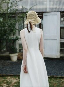 waist cinched sleeveless vest, suspender dress