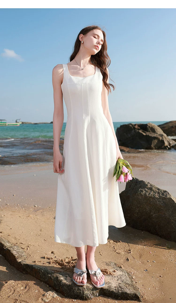 New square neck slim fit sleeveless vest dress for spring and summer of 2026 New square neck slim fit sleeveless vest dress for spring and summer of 2026
